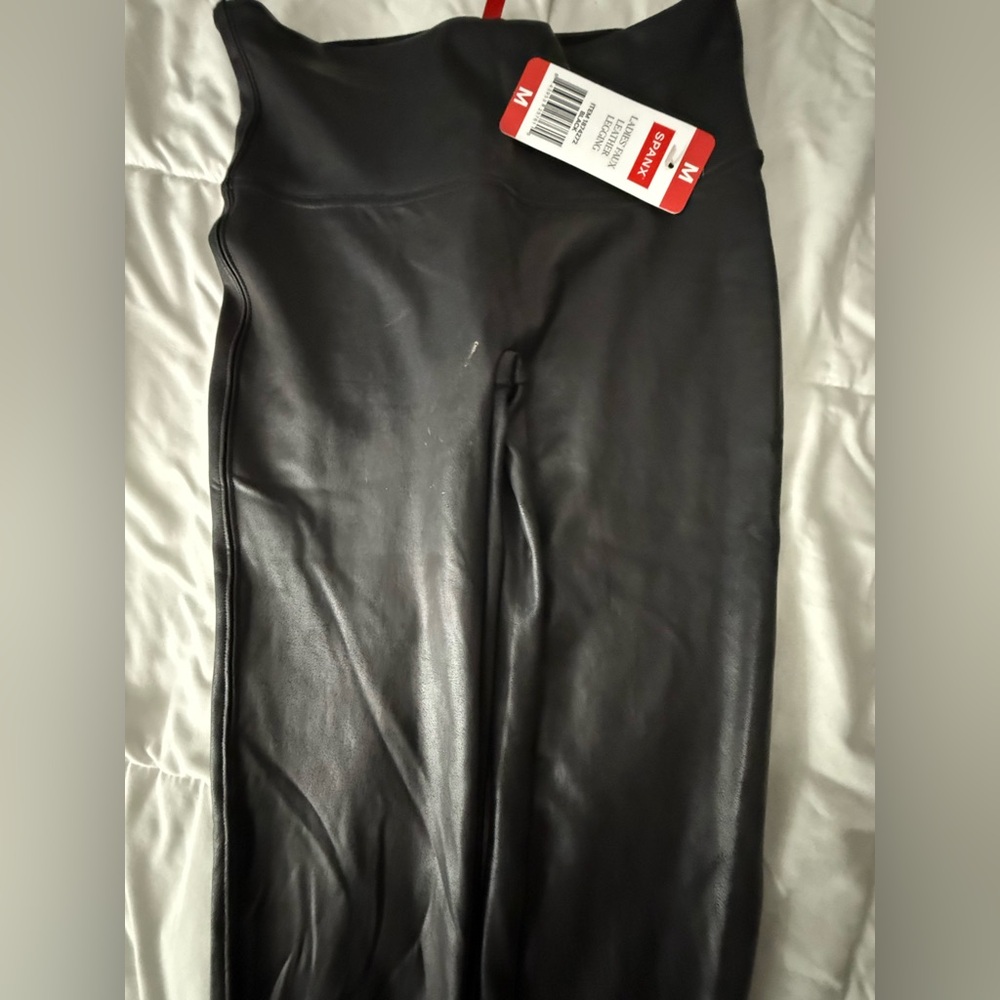 SPANX Black Ladies' Faux Leather Leggings